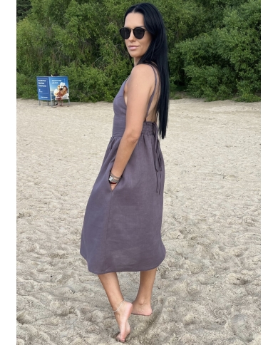 LOLA MIDI Linen Dress