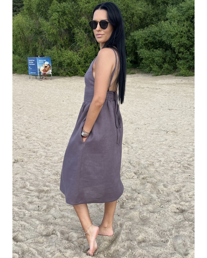 LOLA MIDI Linen Dress