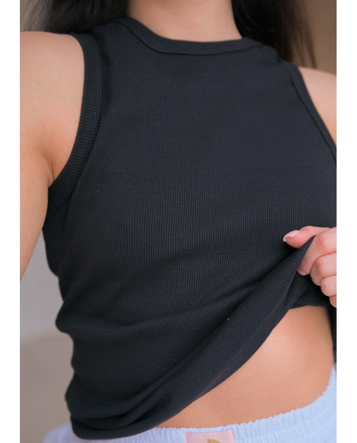 MARE BLACK Top/Maika puuvillast