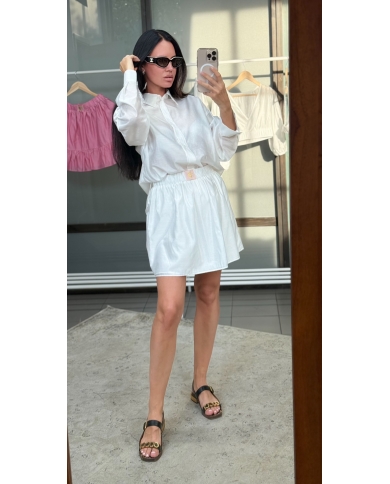 Мини-юбка + рубашка из шёлка и хлопка Xs-M