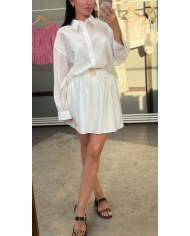 Мини-юбка + рубашка из шёлка и хлопка Xs-M