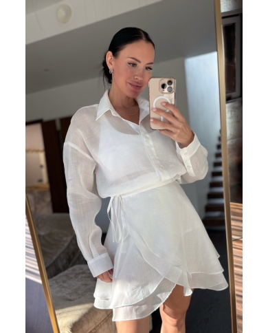 Linen set with a wrap skirt