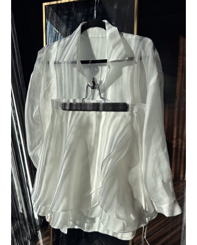 Linen set with a wrap skirt