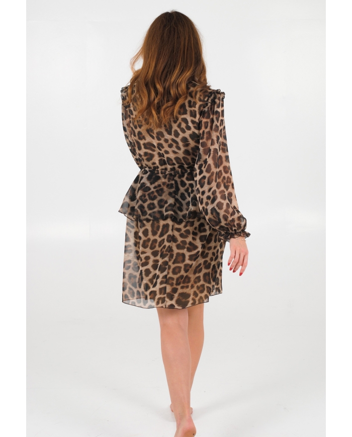 SAFARI Leopardimustriline šifoonist Kleit