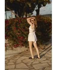 DEEP AMOUR Kolmekordsest Musliinist Top + Lühikesed Püksid