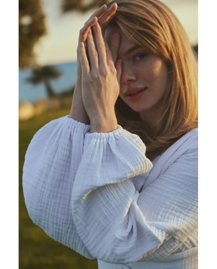 LILY Платье из муслина на пуговицах