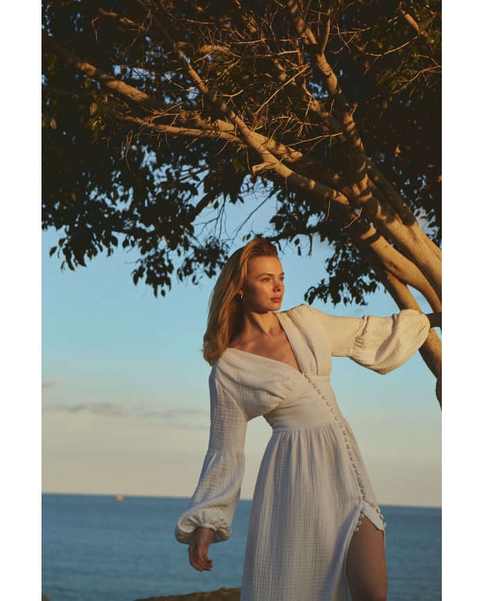 LILY Платье из муслина на пуговицах