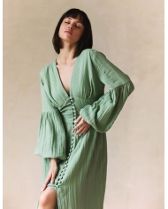 LILY Платье из муслина на пуговицах