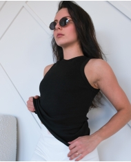 MARE BLACK Top/Maika puuvillast