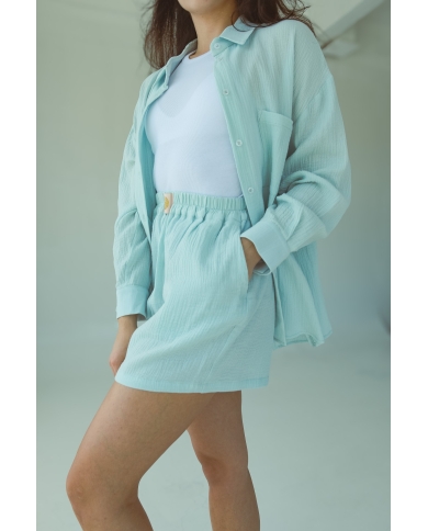 MINT MOJITO Musliinist Set Lühikeste Pükstega