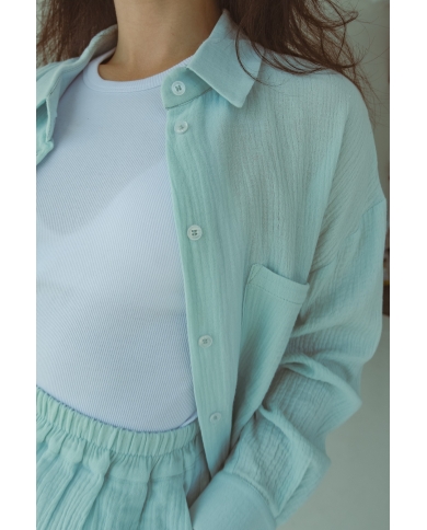 MINT MOJITO Musliinist Set Lühikeste Pükstega